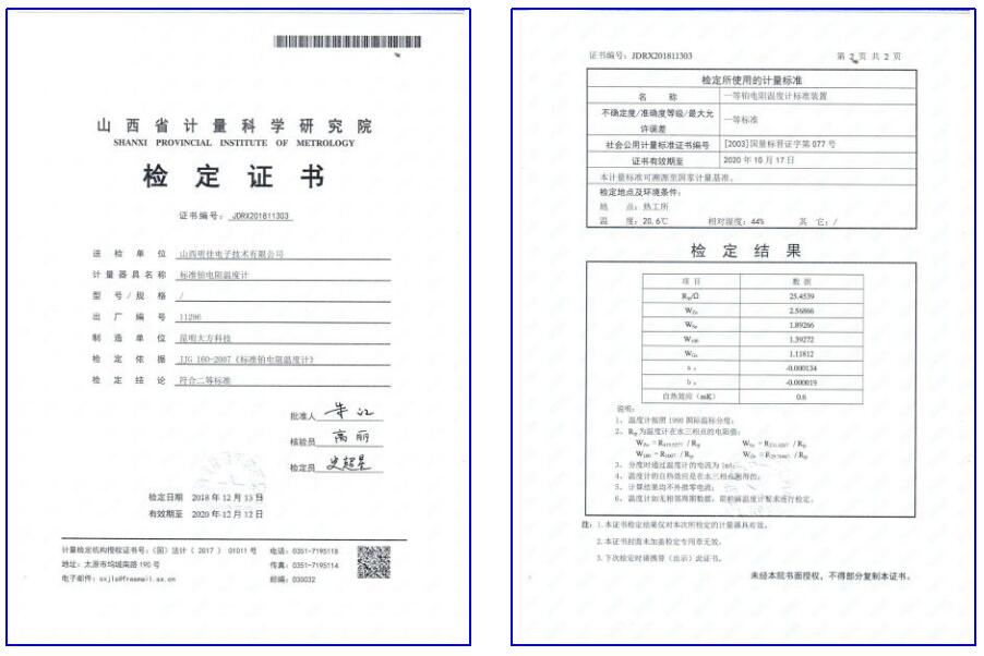 溫濕度監測設備校準報告