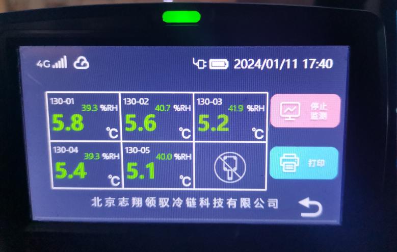 冷鏈車載溫濕度監測顯示屏